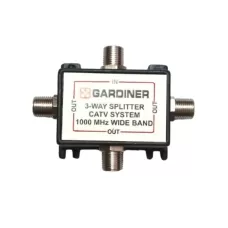 Gardiner 3-Way Power Pass 1000 MHz Wide Band Splitter