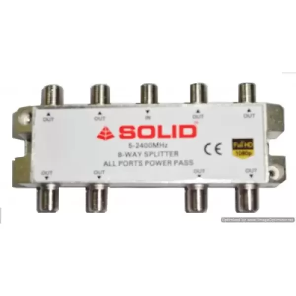 Solid 8-Way Power Pass Splitter for SATV/CATV
