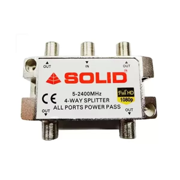 SOLID 4 Way Coaxial Cable Splitter