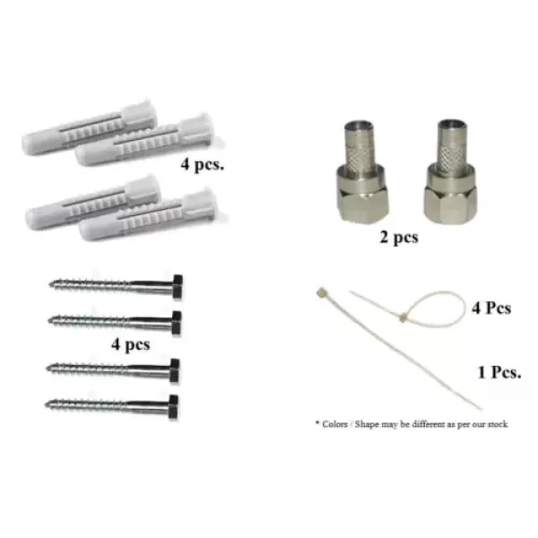 DTH Installation Kit with RG6 Connectors, Fasteners, Screws & Cable Ties DTH Installation Kit with RG6 Connectors, Fasteners, Screws & Cable Ties