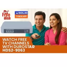 Durostar HDS2-9063 HD DVB-S2 MPEG-4 Free-to-Air (FTA) Satellite Set-Top Box with Solid TV App