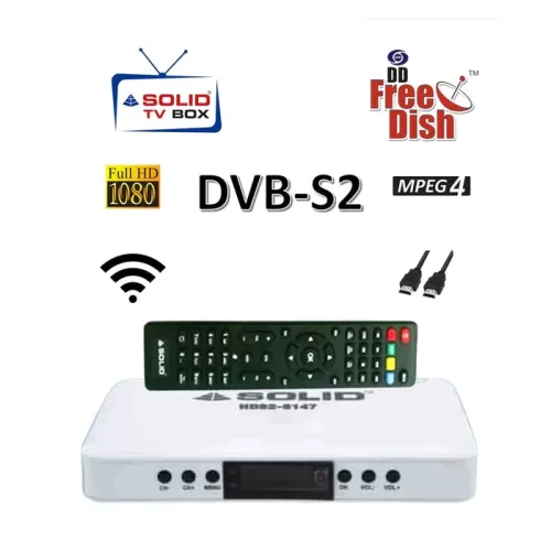 SOLID 6147 DVB-S2 MPEG-4 HD Free-to-Air (FTA) Set-Top Box