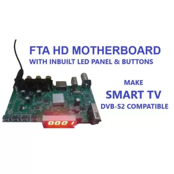FTA HD Motherboard DVB-S2 Compatible with LED Display &amp; Buttons